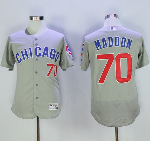 Cubs #70 Joe Maddon Grey Flexbase Authentic Collection Road Stitched MLB Jersey - Click Image to Close